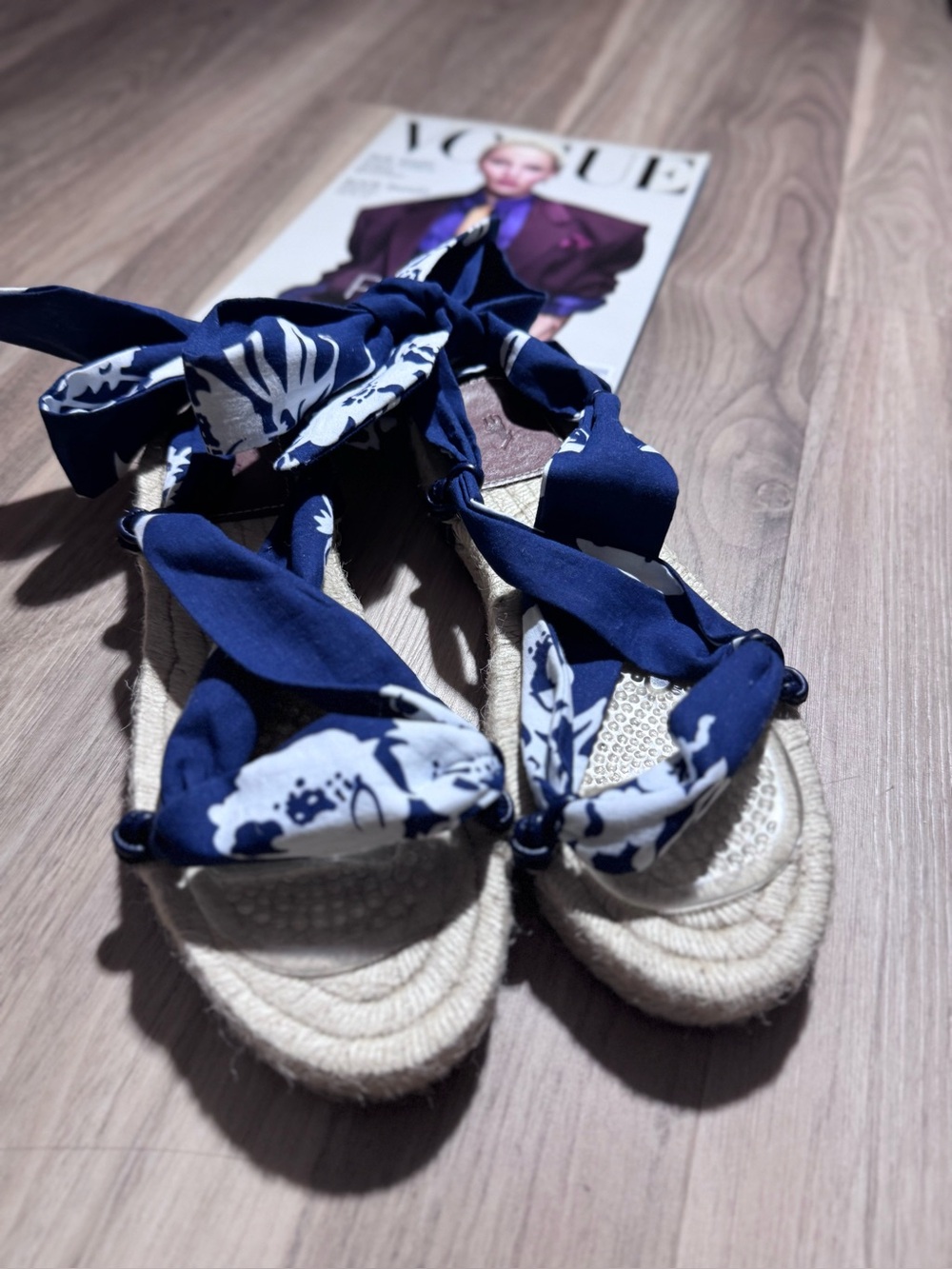 Polo Ralph Lauren Navy Espadrille sandals size 8